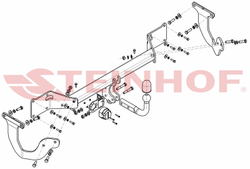 Фаркоп на Citroen Spacetourer 2016-, Peugeot Traveller 2016-, Citroen Jumpy 2016-, Peugeot Expert 2016-, Toyota Proace 2016-, Opel Zafira LIfe 2019-, Opel Vivaro 2019- без подрезки бампера (паспорт и сертификат в комплекте)(без электрики) Steinhof.T-183
