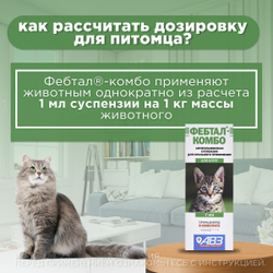 Суспензия для лечения и профилактики глистов АВЗ Фебтал-комбо для котят, 7 мл