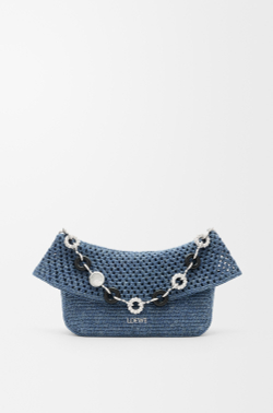 Loewe Средняя сумка Ola связанная крючком, синий