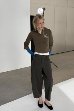 ZARA ОБЪЕМНЫЕ БРЮКИ КАРГО, ТЕМНЫЙ ХАКИ