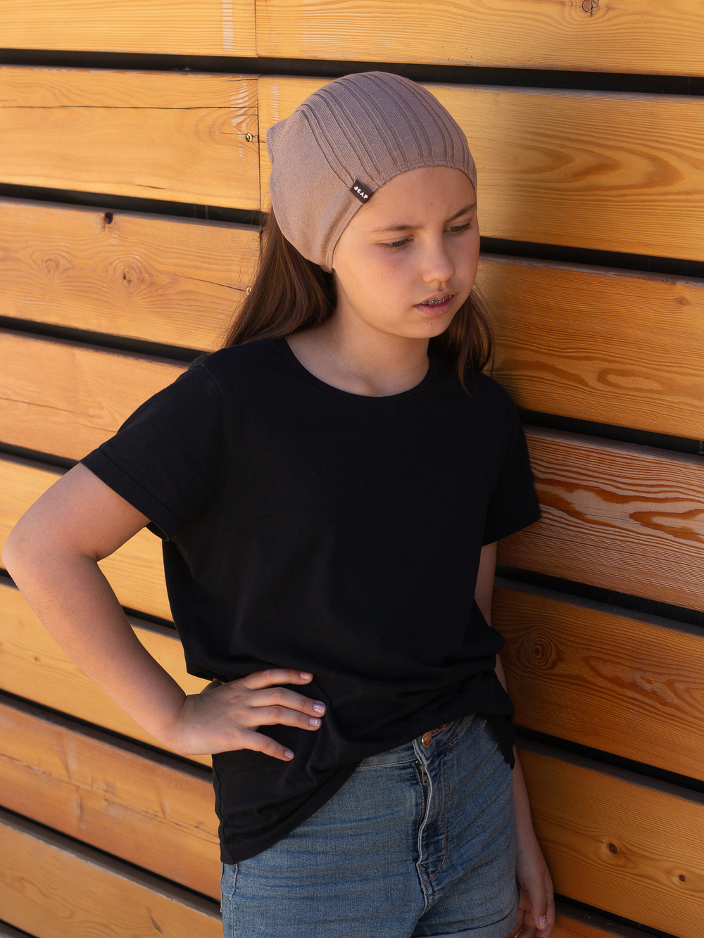 Косынка вязаная хлопковая (Бежевый)