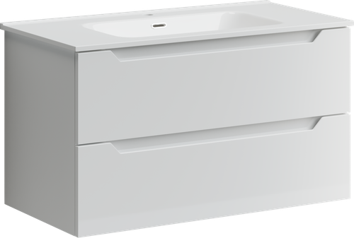 Тумба с раковиной Sancos Norma 2.0, 89 см., ламинат белый, NR2.090W