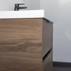 Подвесная тумба-умывальник Comforty Селенга-60 дуб тёмно-коричневый с раковиной CF19696BX-60