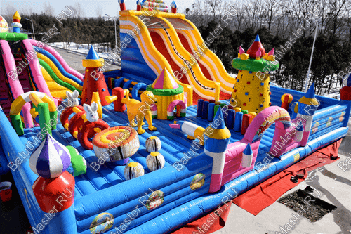 Большая площадка с высокой горкой "Дино-городок", 15*15*6 м