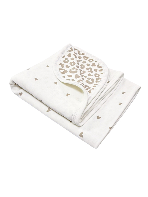 Плед Лео/Сердечки beige