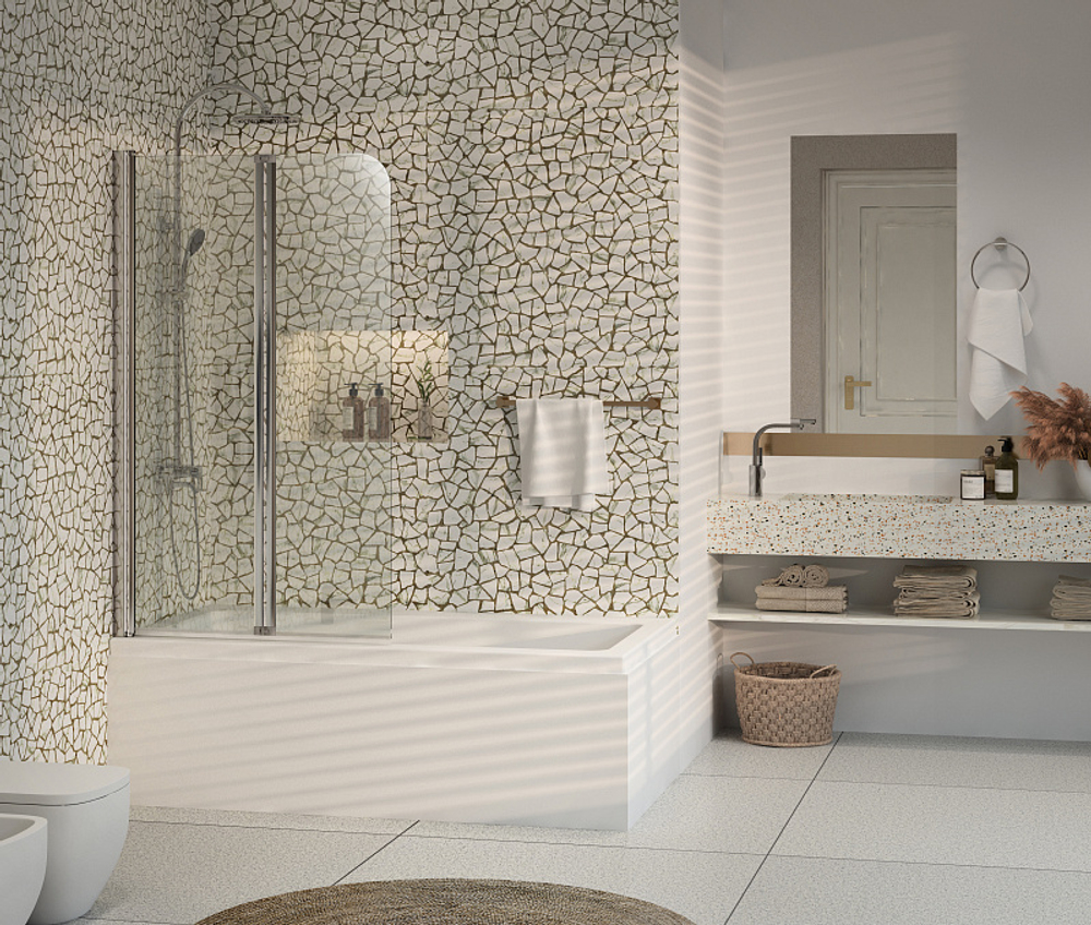 Шторка для ванны складная Azario Boston 80х140 цвет профиля хром (AZ-141 80 (41,5+38,5)*140)