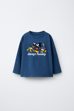 ZARA ФУТБОЛКА СРЕДНЕЙ ПЛОТНОСТИ MICKEY MOUSE AND FRIENDS © DISNEY, СИНИЙ