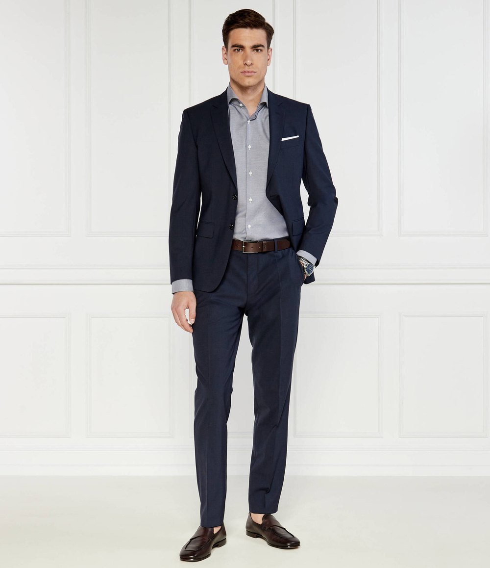 Рубашка H-HANK-SPREAD-C1-222 BOSS BLACK - голубой(50512820)