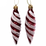 Ёлочные игрушки «Таинственное очарование» Сосульки 10 см (набор 2шт), темный рубин