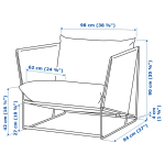 Садовый разговорный набор - HAVSTEN/LÅGASKÄR/ LAGASKAR IKEA/ ХАВСТЕН/ ЛАГАРСКАР ИКЕА, 98х90 см, белый