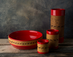 Ваза большая фарфоровая с берестой. Коллекция Олени или Рождественская