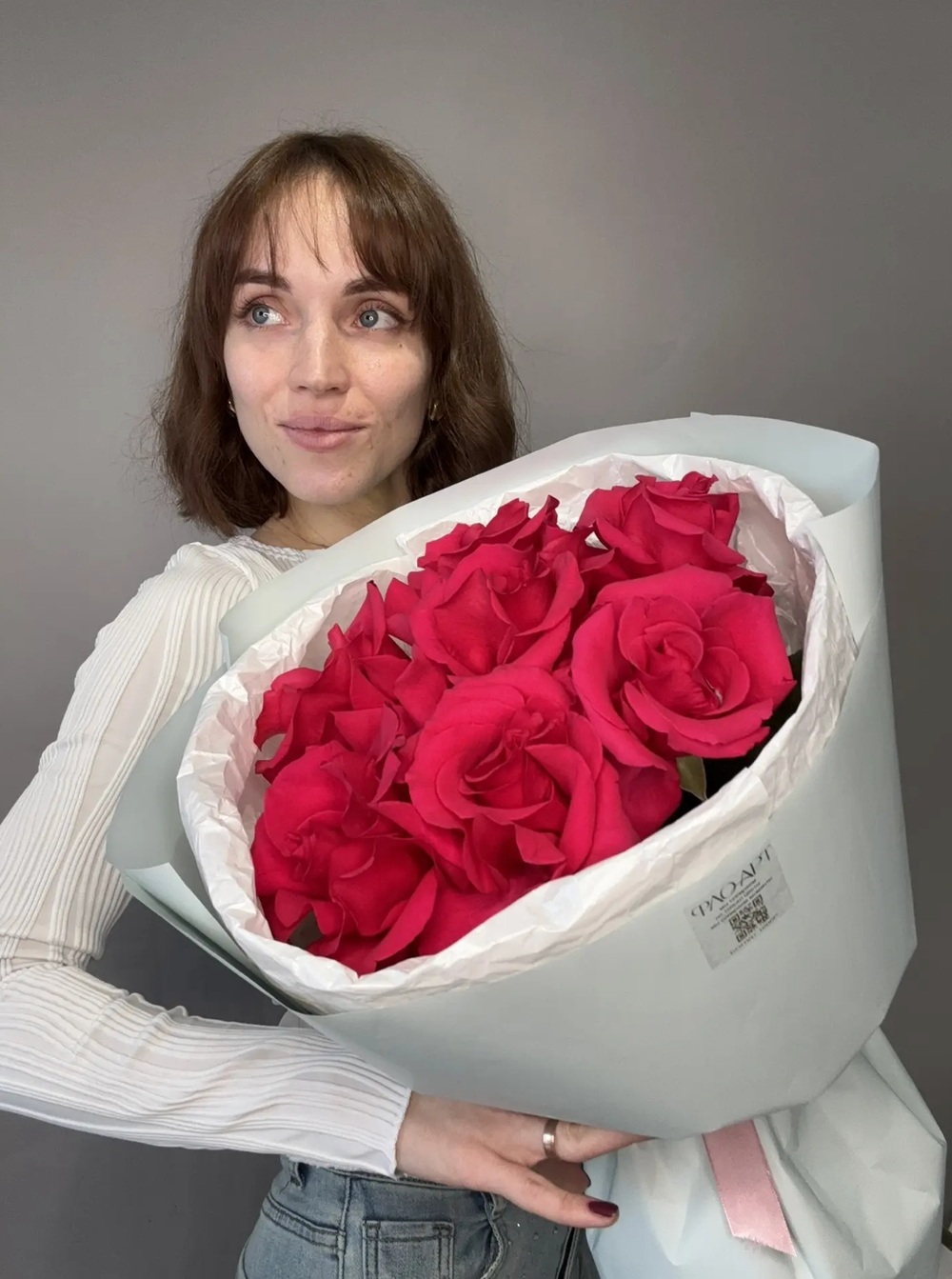 Малиновые французские розы (7шт) 