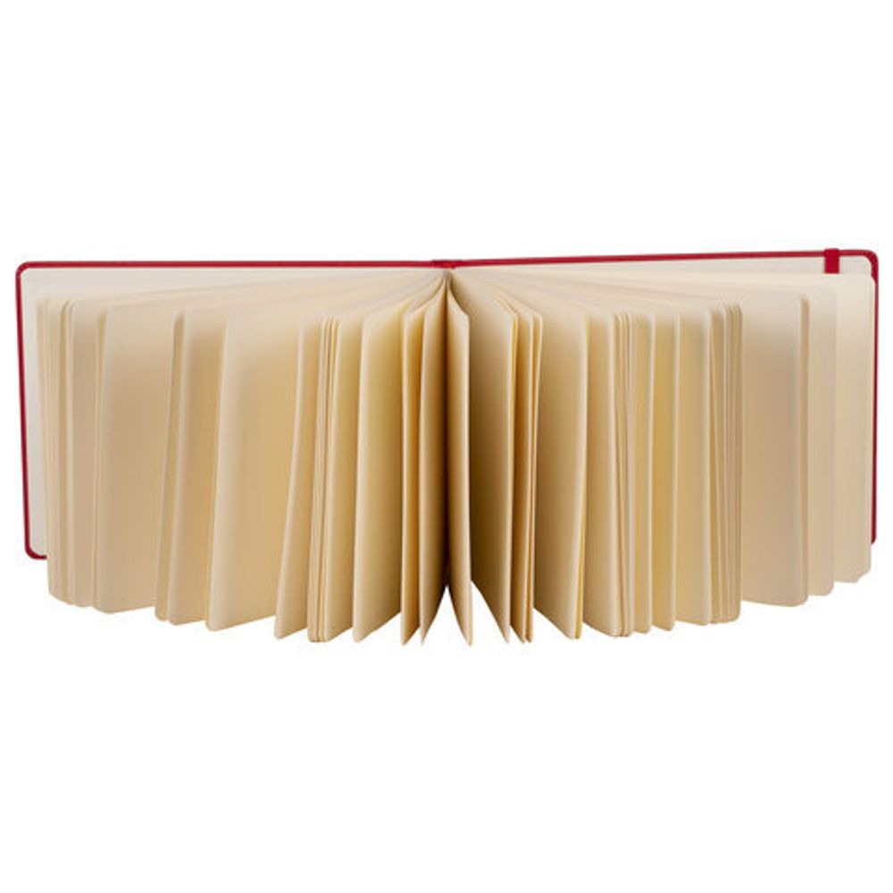 Скетчбук, слоновая кость 140 г/м2 210х148 мм, 80 л., КОЖЗАМ, резинка, BRAUBERG ART CLASSIC, красный, 113197