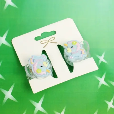 Заколки - крабы для волос детские 2шт на блистере «Little Lolly», единорожки, 2.2 см