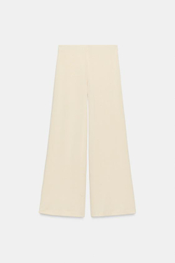 ZARA СТРУЯЩИЕСЯ БРЮКИ-ПАЛАЦЦО, ЦВЕТ СЛИВОЧНОГО МАСЛА
