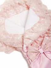Конверт-одеяло на выписку &quot;Милан&quot; (розовый с розовым кружевом)