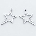 Подвеска Звезда, цвет серебро, размер 18*12 мм, цена за 1 шт