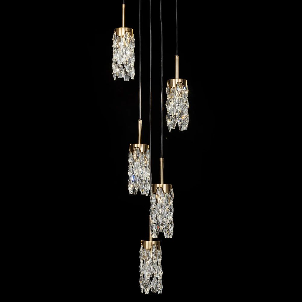 Citilux RONIN CL326015 Подвесной каскадный хрустальный светильник