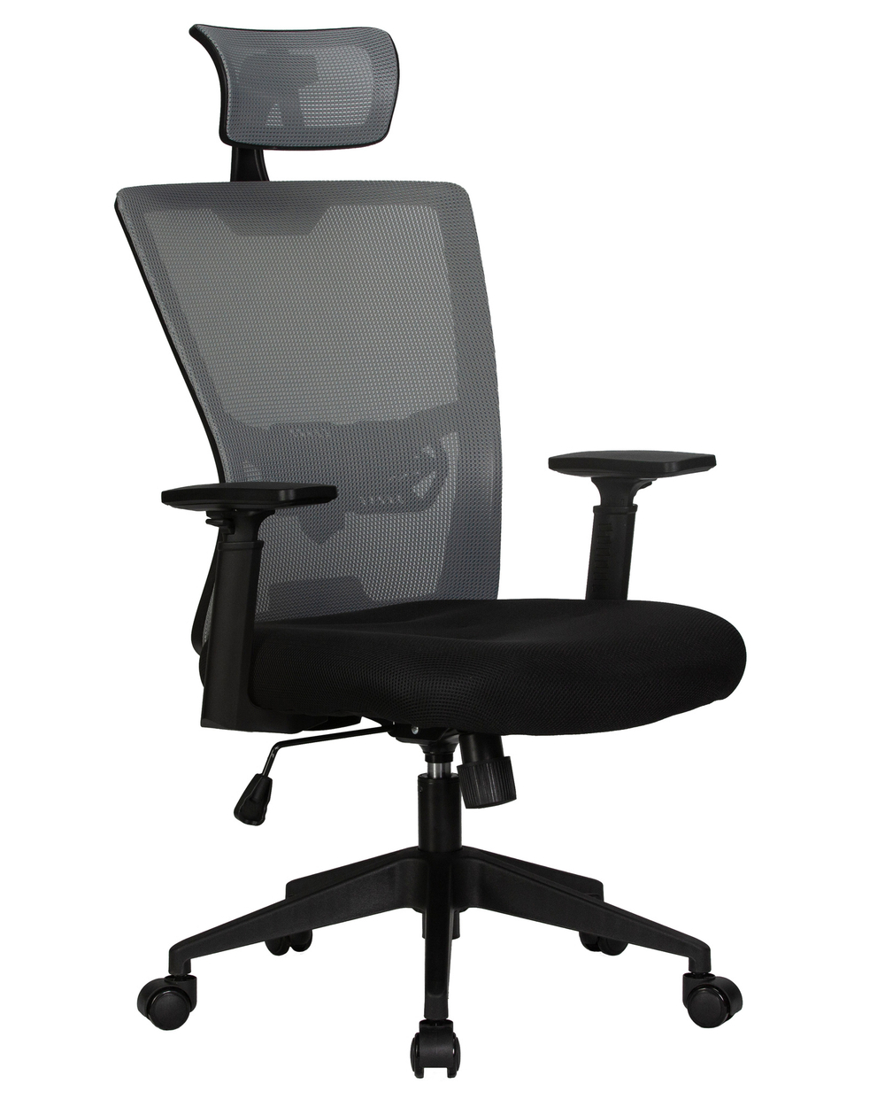 Офисное кресло для персонала  NIXON (чёрный, серая сетка)