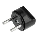 Адаптер сетевой (переходник) с Евро А/F на вилку С1 CEE 7/2 «Питер» 6А б/з черный REXANT