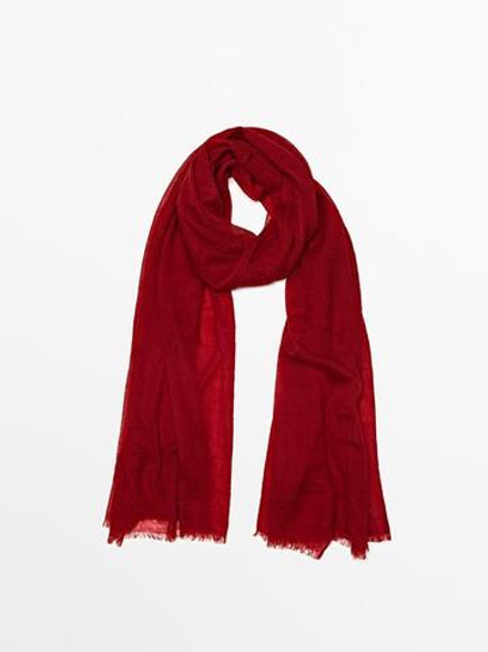Massimo Dutti Шерстяной шарф, красный