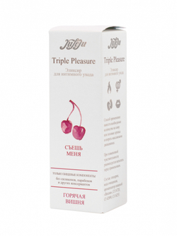 Массажный съедобный гель Triple Pleasure "Горячая вишня" 130мл