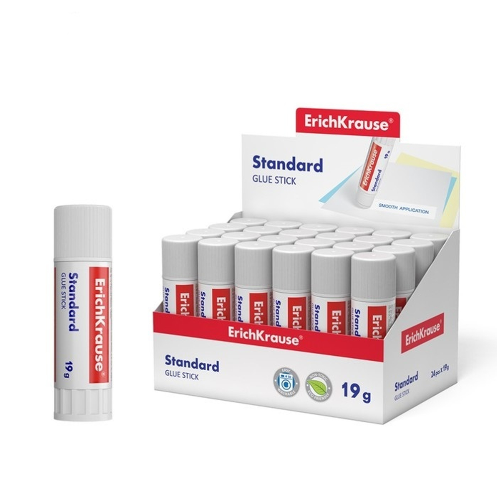 Клей-карандаш ErichKrause Standard, 6 г, быстрое склеивание
