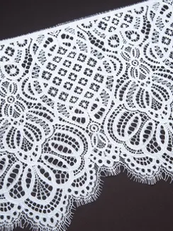 01-58 Кружево шантильи 25 см, голубой 051