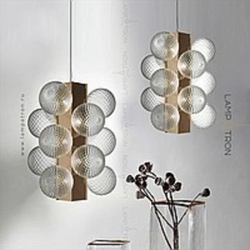 Светильник на каркасе из металла с шарообразными плафонами с рельефным узором BLOB