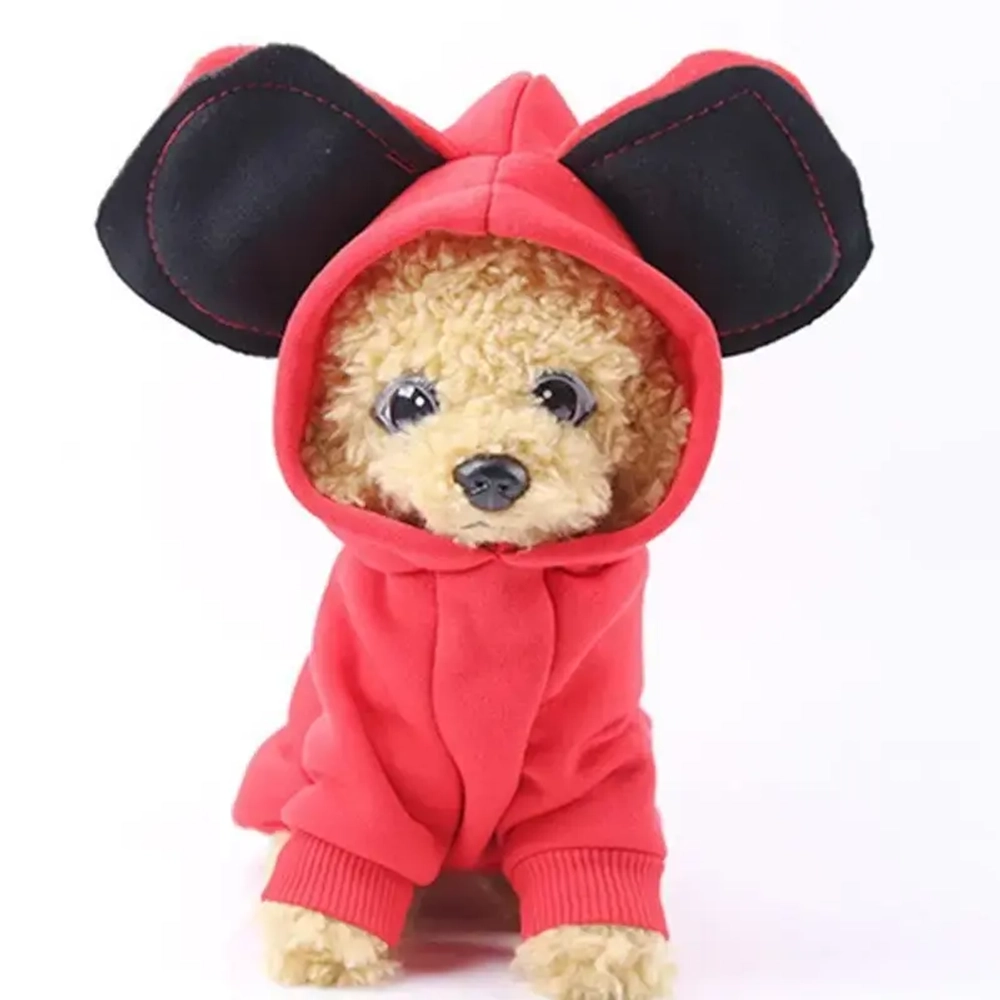 Кофта-толстовка для собаки «Ушастик» с капюшоном, размер L (20*36*26см) цвет красный Ultramarine