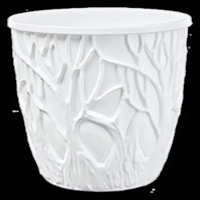 Кашпо для цветов пластиковое 3,5л d-19.5 см «Форест» Белый