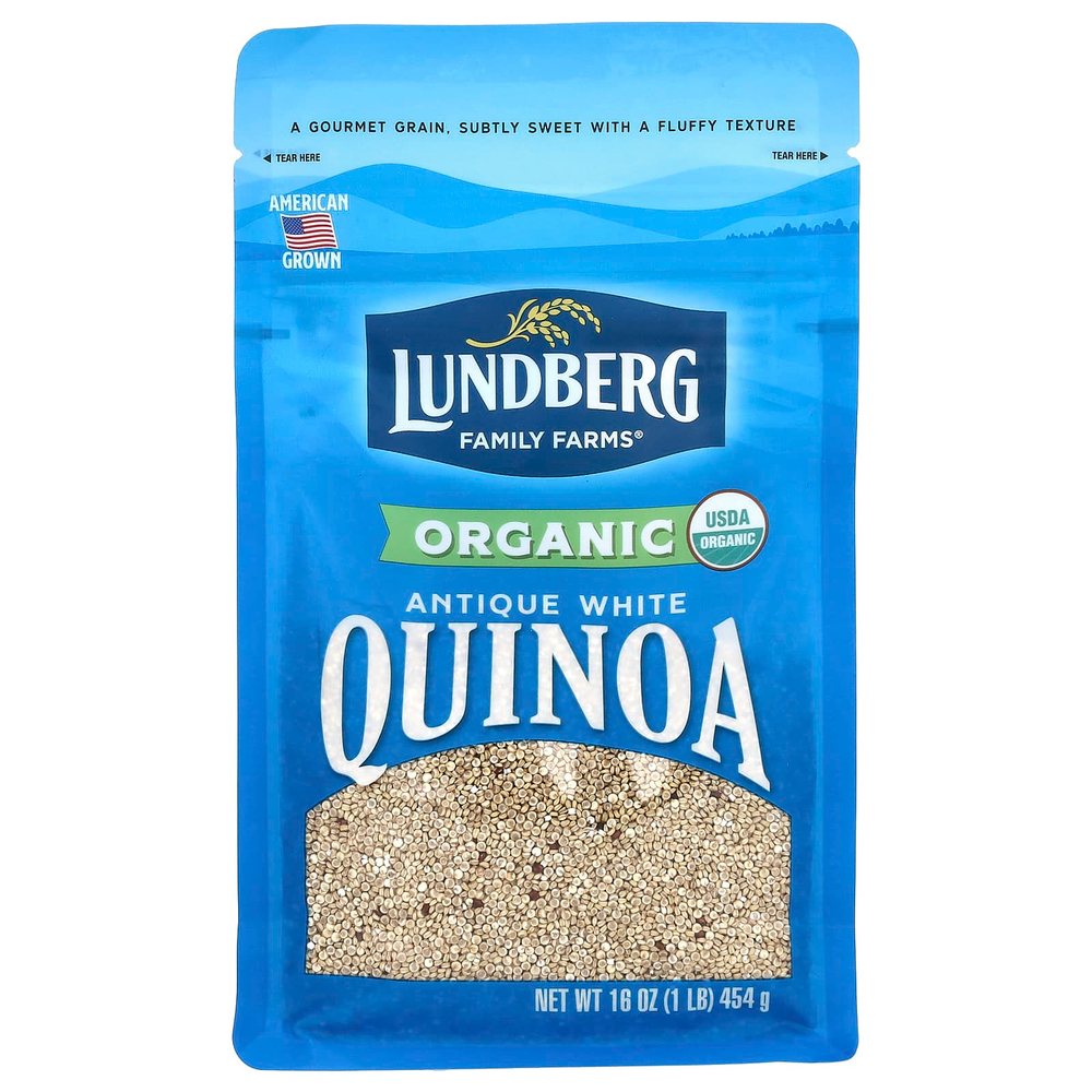 Lundberg, органическое белое киноа, 454 г (1 фунт)
