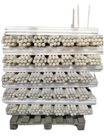 Черенок (ручка) для лопат, вил, совковых/штыковых лопат, 120см, 38 мм, 3 шт