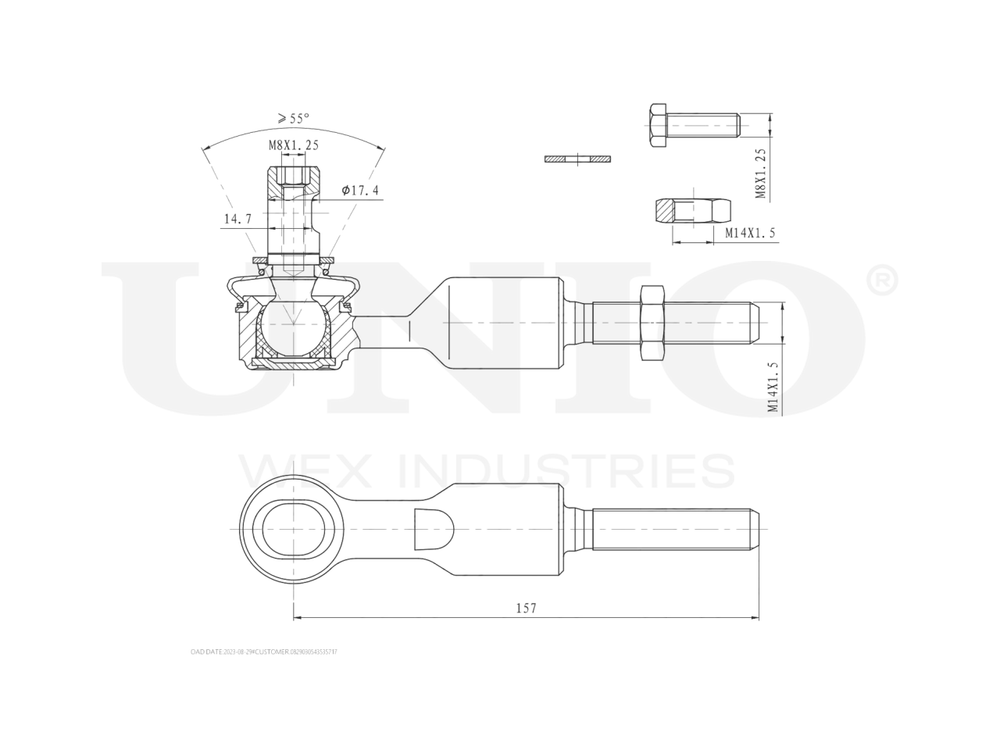Наконечник рулевой UNIO SSP-10055