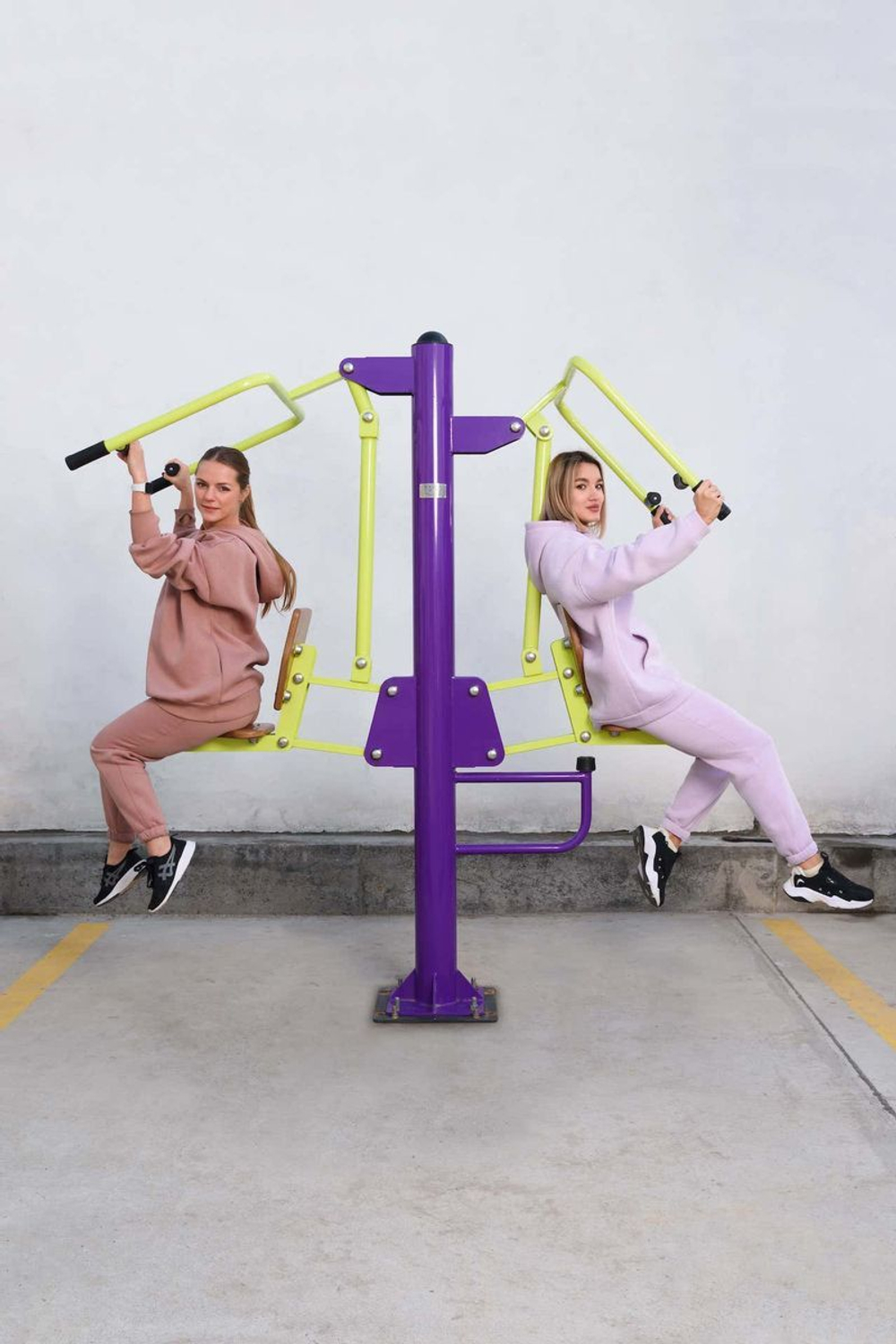 S-1056 Уличный тренажер Тяга Сверху - Жим от груди ZAVODSPORTA