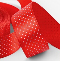 Атласная лента в горошек 25 мм