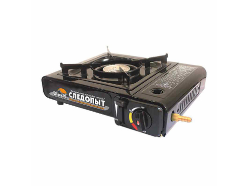 Газовая плита СЛЕДОПЫТ Black 2,5кВт 335х260х88мм c переходником