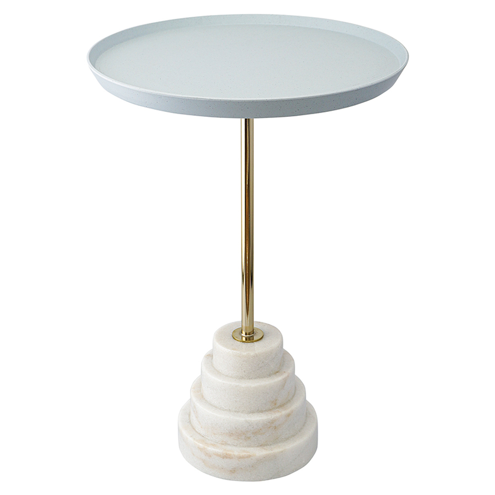 Столик кофейный Bergenson Bjorn Sustainable collection, 38 см, серый/белый