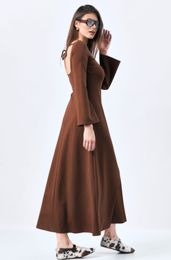 Платье трикотажное 1210 корица