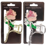 Заколка-краб для волос «PORTOFINO», роза, цвет золото и хром, 11*6см