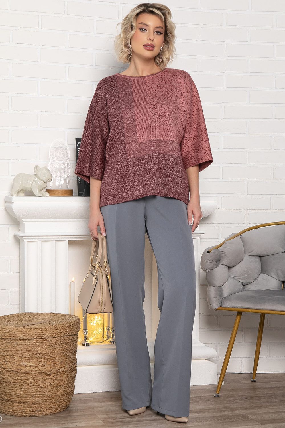 Джемпер Орлеан (персиково-розовый) Б15000-4М LT Collection