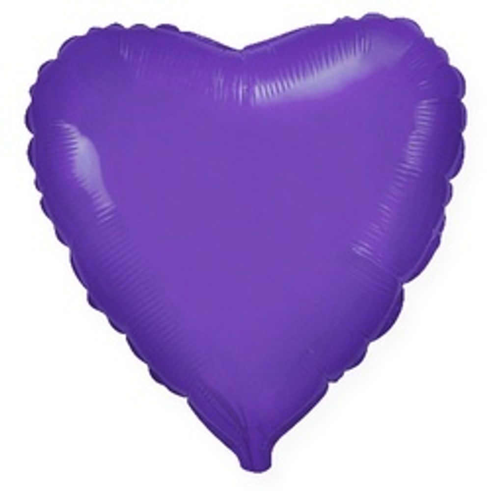 Шар (18"/46 см) Сердце, Фиолетовый
