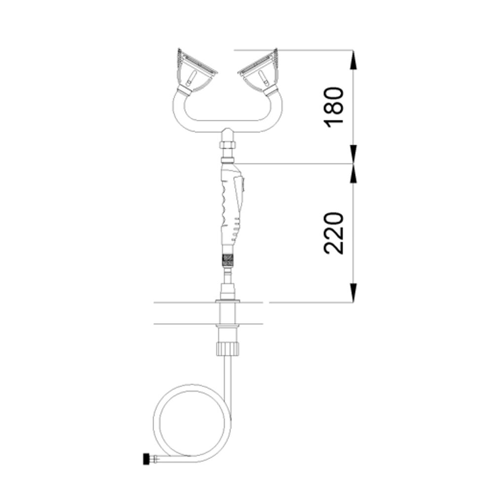 Аварийный душ настольный съемный нерж. сталь BOCCHISF SC422 зеленый