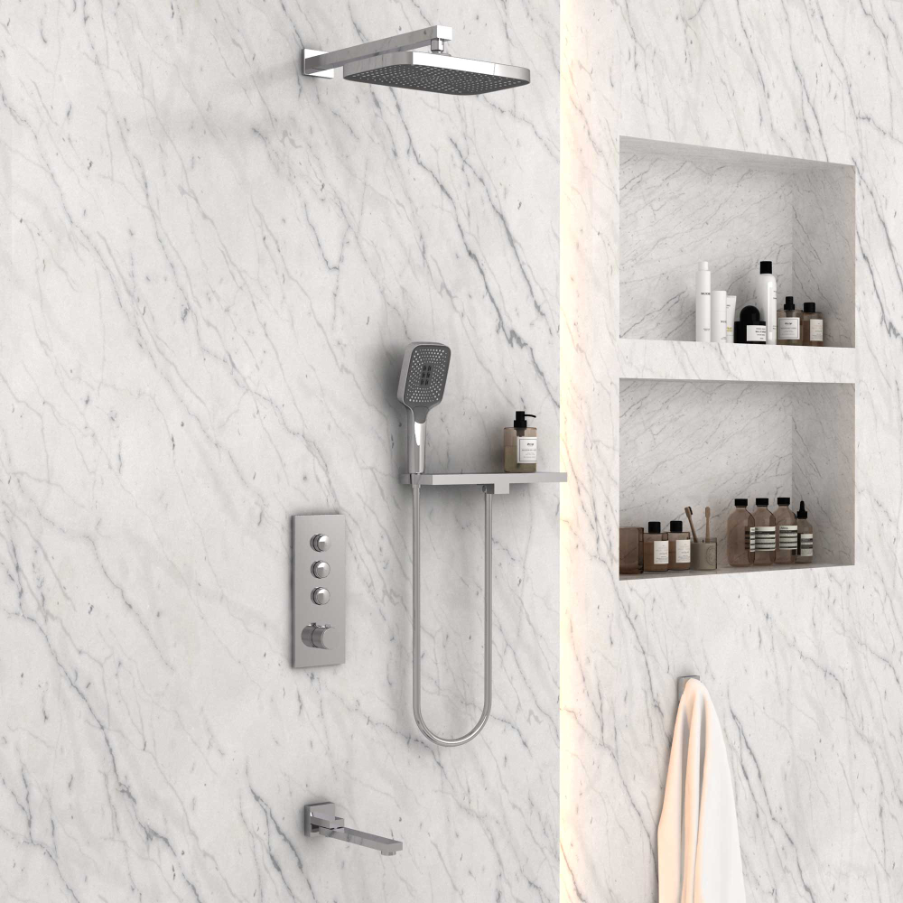 Душевой комплект Vincea VSFW-431T1RCH встраиваемый, термостатический, 3 режима, хром