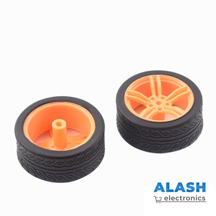 Колесо 65 мм для роботов, оранжевое с черной вставкой