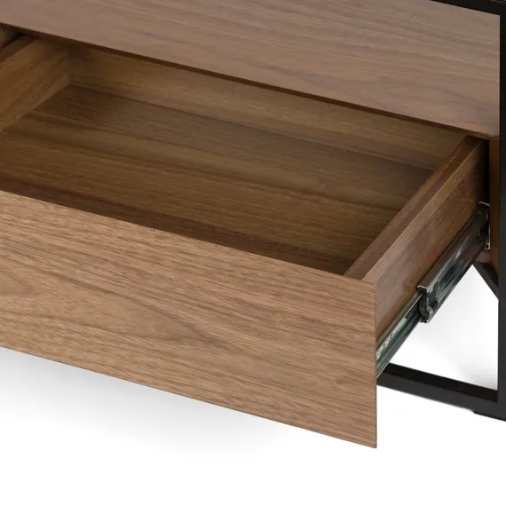 ТВ-консоль Sherwood 150х40 см, шпон ореха, стекло