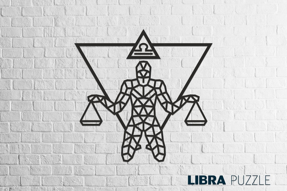 Деревянный декор настенный, панно, сборная модель EWA Design Знаки Зодиака Весы