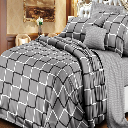 Комплект постельного белья "РУ. ИВТЕКС" дизайн: А-120, сатин, 100% хлопок. Пододеяльник на молнии!!!