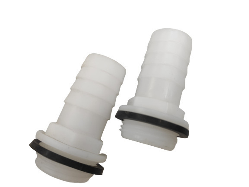 Штуцер присоединительный под шланг с наружной резьбой 1"х40 мм, пластик, 2 шт