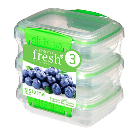 Набор контейнеров 3шт 200мл Sistema Fresh зеленый